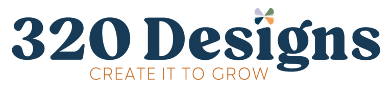 320 Designs Logo White Tag 768x182